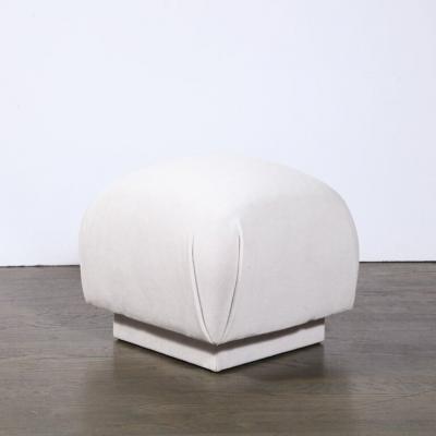 Leon Rosen Mid Century Modern Ottoman in Powder Grey Mohair by Leon Rosen for Pace