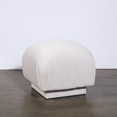 Leon Rosen Mid Century Modern Ottoman in Powder Grey Mohair by Leon Rosen for Pace