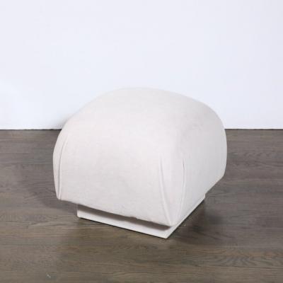 Leon Rosen Mid Century Modern Ottoman in Powder Grey Mohair by Leon Rosen for Pace