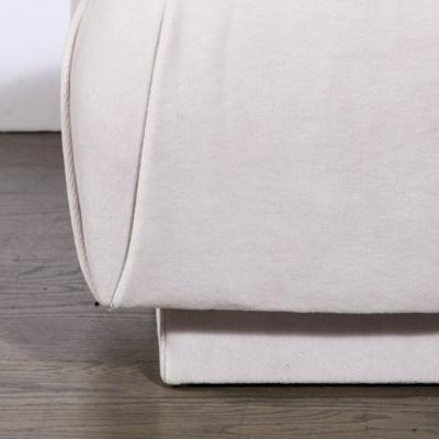 Leon Rosen Mid Century Modern Ottoman in Powder Grey Mohair by Leon Rosen for Pace