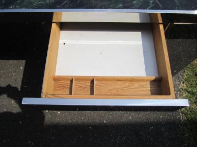 Leon Rosen Sculptural 1970s Leon Rosen for Pace Collection Steel and Marble Desk