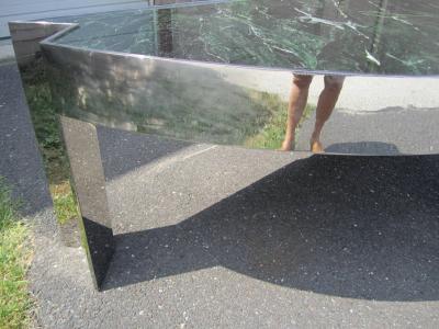 Leon Rosen Sculptural 1970s Leon Rosen for Pace Collection Steel and Marble Desk