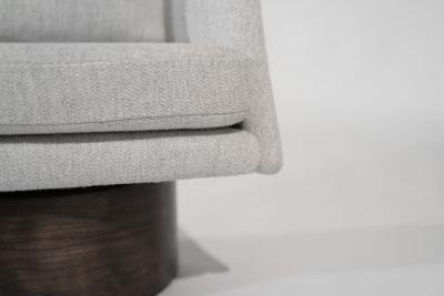 Leon Rosen Set of Swivel Lounges on Walnut Supports by Leon Rosen C 1970s