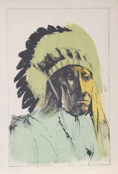 Leonard Baskin Chief American Horse Oglalla Sioux