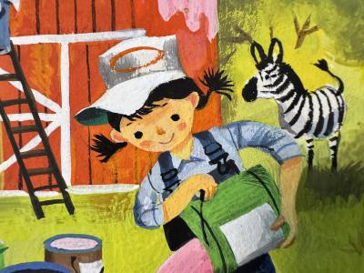 Leonard Shortall Farm Animals Childrens Book Original Illustration Little Golden Book