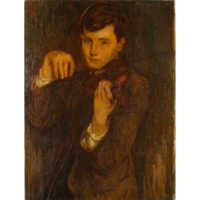 Leonard Watts Leonard Watts British 1871 1951 Boy with Violin