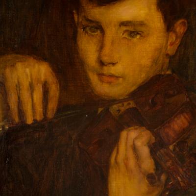 Leonard Watts Leonard Watts British 1871 1951 Boy with Violin