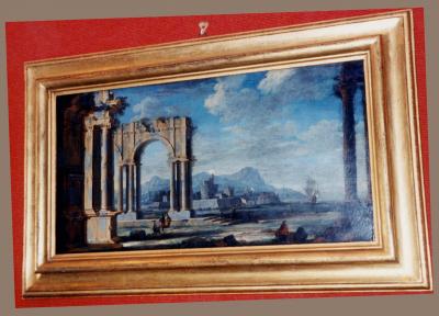 Leonardo Coccorante A Harbor Scene with Roman Ruins