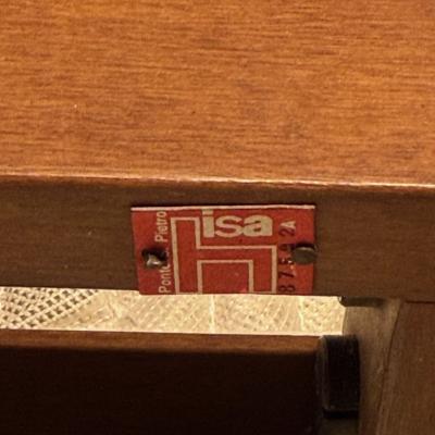 Leonardo Fiori Italian Mid Century Modern Sideboard Weng Seagrass 1950s