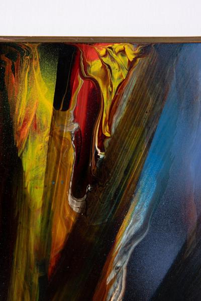 Leonardo Nierman 1960s Abstract Oil Painting on Board titled Prophesy Mexico