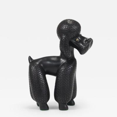 Leopold Anzengruber Charming Dog Poodle Sculpture Figurine by Leopold Anzengruber Austria 1950s