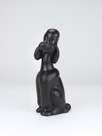 Leopold Anzengruber Charming Dog Poodle Sculpture Figurine by Leopold Anzengruber Austria 1950s