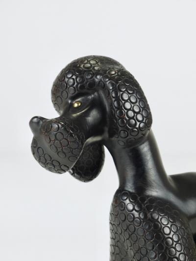 Leopold Anzengruber Charming Dog Poodle Sculpture Figurine by Leopold Anzengruber Austria 1950s
