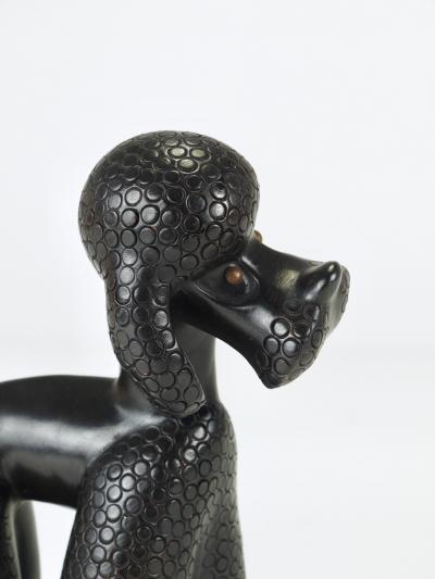 Leopold Anzengruber Charming Dog Poodle Sculpture Figurine by Leopold Anzengruber Austria 1950s