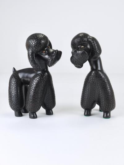 Leopold Anzengruber Charming Dog Poodle Sculpture Figurine by Leopold Anzengruber Austria 1950s