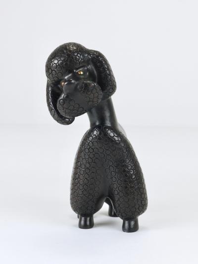 Leopold Anzengruber Charming Dog Poodle Sculpture Figurine by Leopold Anzengruber Austria 1950s