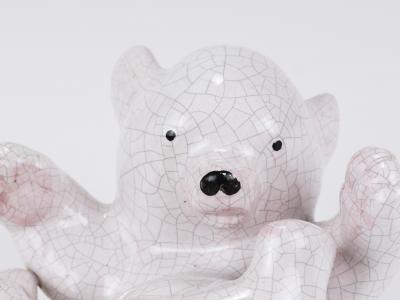 Leopold Anzengruber Leopold Anzengruber Baby Polar Bear Ceramic Sculpture Austria 1950s