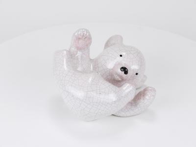 Leopold Anzengruber Leopold Anzengruber Baby Polar Bear Ceramic Sculpture Austria 1950s