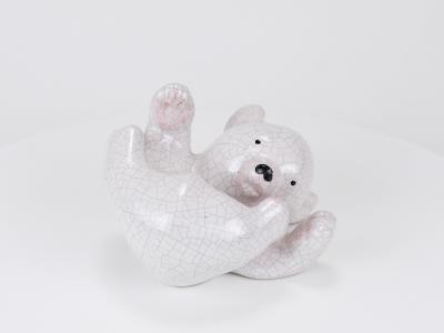 Leopold Anzengruber Leopold Anzengruber Baby Polar Bear Ceramic Sculpture Austria 1950s