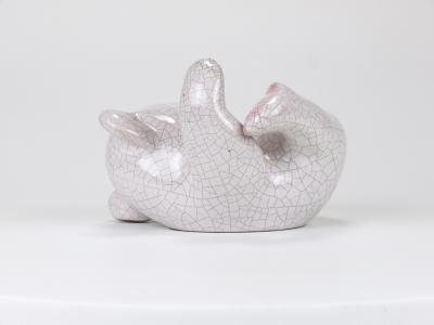 Leopold Anzengruber Leopold Anzengruber Baby Polar Bear Ceramic Sculpture Austria 1950s