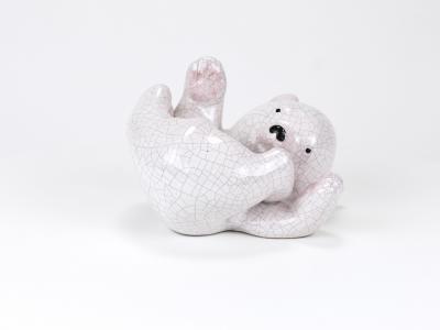 Leopold Anzengruber Leopold Anzengruber Baby Polar Bear Ceramic Sculpture Austria 1950s