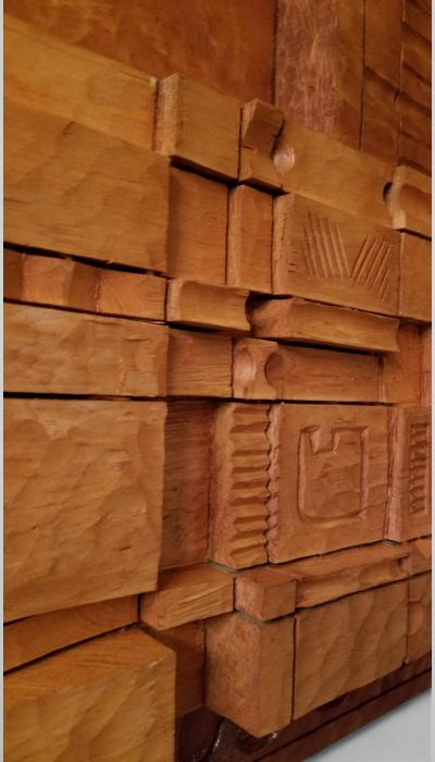 Leroy Setziol Leroy Setziol Sixteen Foot Long Carved Wall Sculpture 1963