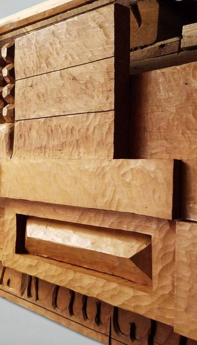 Leroy Setziol Leroy Setziol Sixteen Foot Long Carved Wall Sculpture 1963