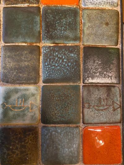 Les 2 Potiers Michelle et Jacques Serre Ceramic Coffee Table France 1960s