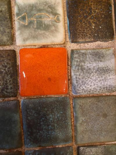 Les 2 Potiers Michelle et Jacques Serre Ceramic Coffee Table France 1960s