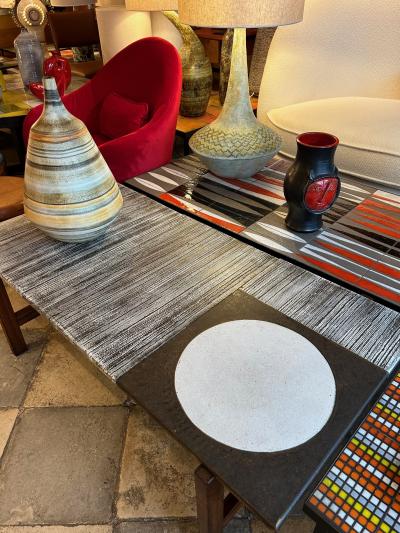 Les 2 Potiers Michelle et Jacques Serre Ceramic Coffee Table by les 2 potiers France 1970s