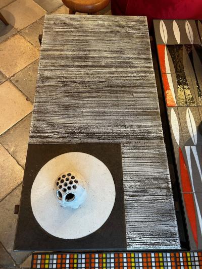 Les 2 Potiers Michelle et Jacques Serre Ceramic Coffee Table by les 2 potiers France 1970s