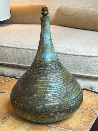 Les 2 Potiers Michelle et Jacques Serre Ceramic lamp by Les 2 Potiers France 1960s