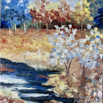 Les Arbres en Fleurs Landscape Painting by Richard Riverin