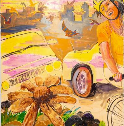 Leslie Bostrom Hello Freedom Mixed Media on Plywood 2019