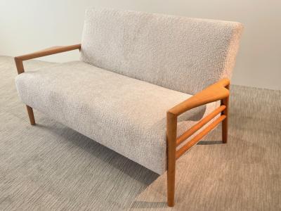 Leslie Diamond Open Arm Settee by Leslie Diamond for Conant Ball