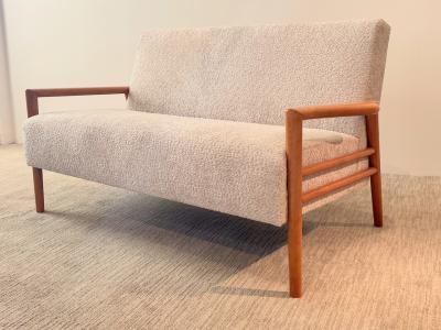 Leslie Diamond Open Arm Settee by Leslie Diamond for Conant Ball