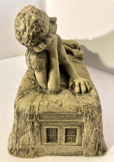 Leslie Fry Reclining Sphinx Leslie Fry Table Top Resin Sculpture