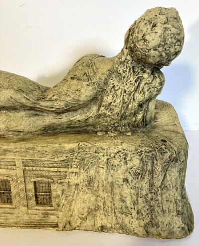 Leslie Fry Reclining Sphinx Leslie Fry Table Top Resin Sculpture