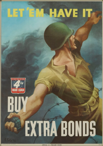 Let Em Have It Buy Extra Bonds Vintage WWII 4th War Loan Poster 1943