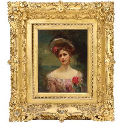 Letita Bonnet Hart PORTRAIT OF A YOUNG WOMAN by Letita Bonnet Bennet Hart