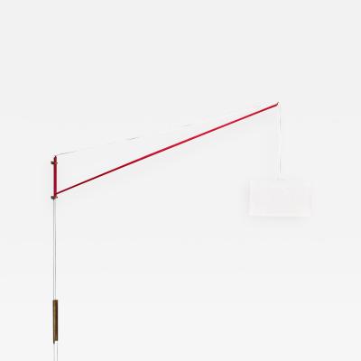 Letterio Lillo Mangano Jib Style Swiveling Wall Lamp By Finn Form owner Mangano Italy 1950s