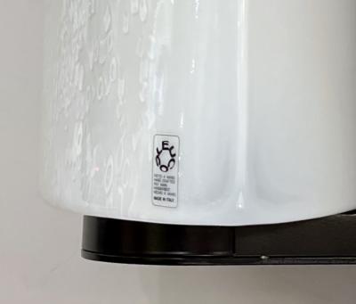 Leucos 1982 Italian Vintage Pair of Black White Crystal Murano Glass Sconces