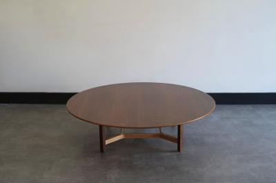 Lewis Butler Natural Walnut Coffee Table by Lewis Butler for Knoll C 1950s