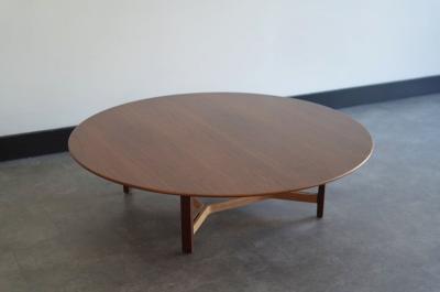 Lewis Butler Natural Walnut Coffee Table by Lewis Butler for Knoll C 1950s