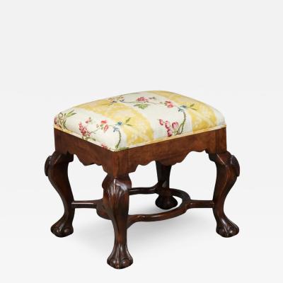 Lewis Mittman George I Style Lewis Mittman Carved Mahogany Footstool Ottoman