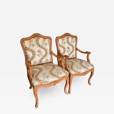 Lewis Mittman Lewis Mittman French Louis XV Style Arm Chairs a Pair