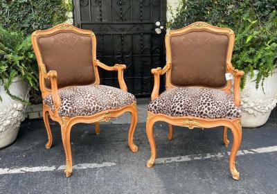 Lewis Mittman Louis XV Style Louis Mittman Fauteuil Arm Chairs