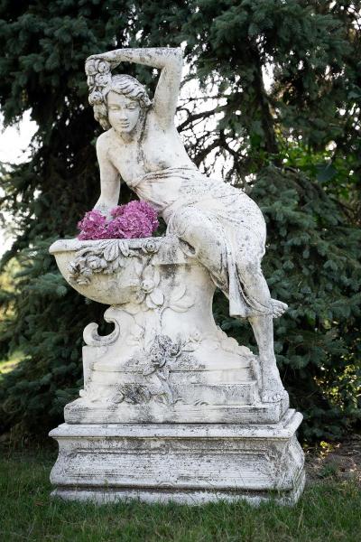 Liberty Style Marble Grit Sculpture of a Seated Female Figure 1930s