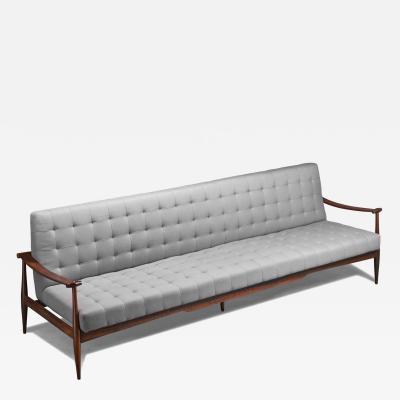 Liceu de Artes e Oficios Sofa with Rosewood and Grey Fabric Brazil 1955