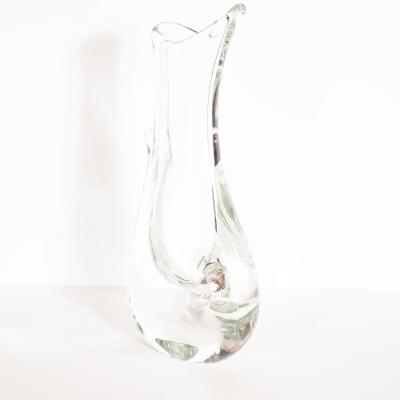 Licio Zanetti Mid Century Modern Sculptural Translucent Handblown Murano Vase by Licio Zanetti